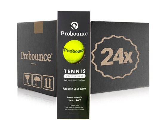 Caja con pelotas de tenis 24 pzas.